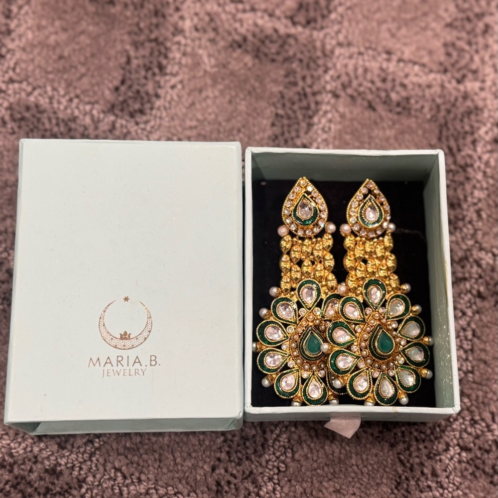 Maria B Long Kundan earrings